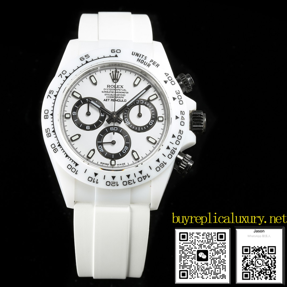 Rolex Daytona AET White Classic on Rubber Strap