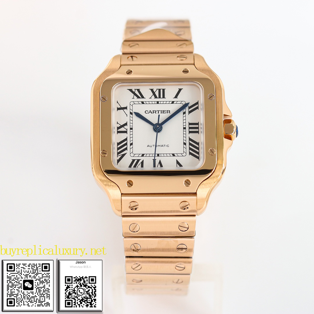 Santos De Cartier Rose Gold White
