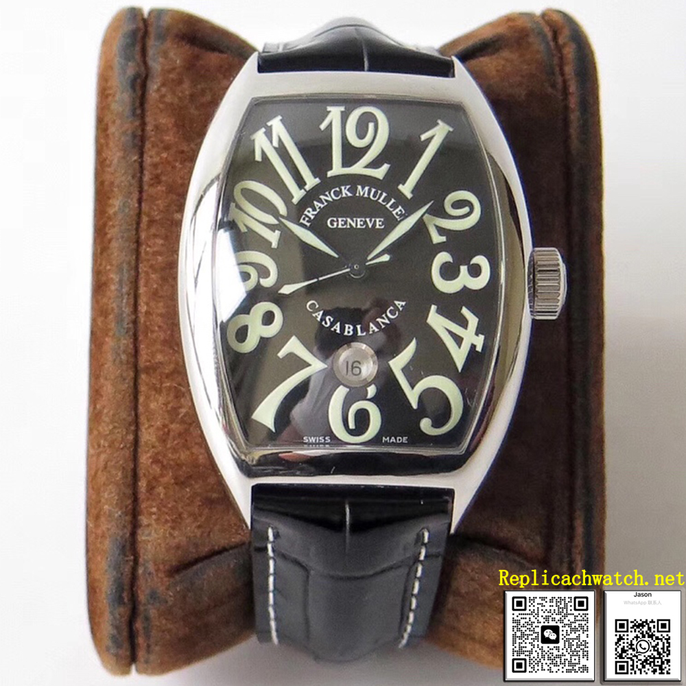 ساعة فرانك مولر جينتس كازابلانكا جينتس من الفولاذ المقاوم للصدأ بميناء أسود