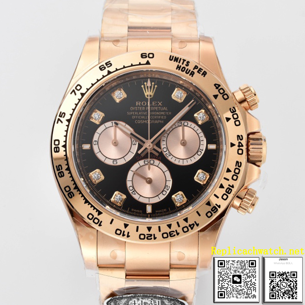 Replica Rolex Cosmograph Daytona Automatic Watch Black Dial 18K Everose Gold Oyster Bracelet a - Replica Rolex|Fake Rolex|the best rolex watch factory Replica Rolex Cosmograph Daytona Automatic Watch Black Dial 18K Everose Gold Oyster Bracelet